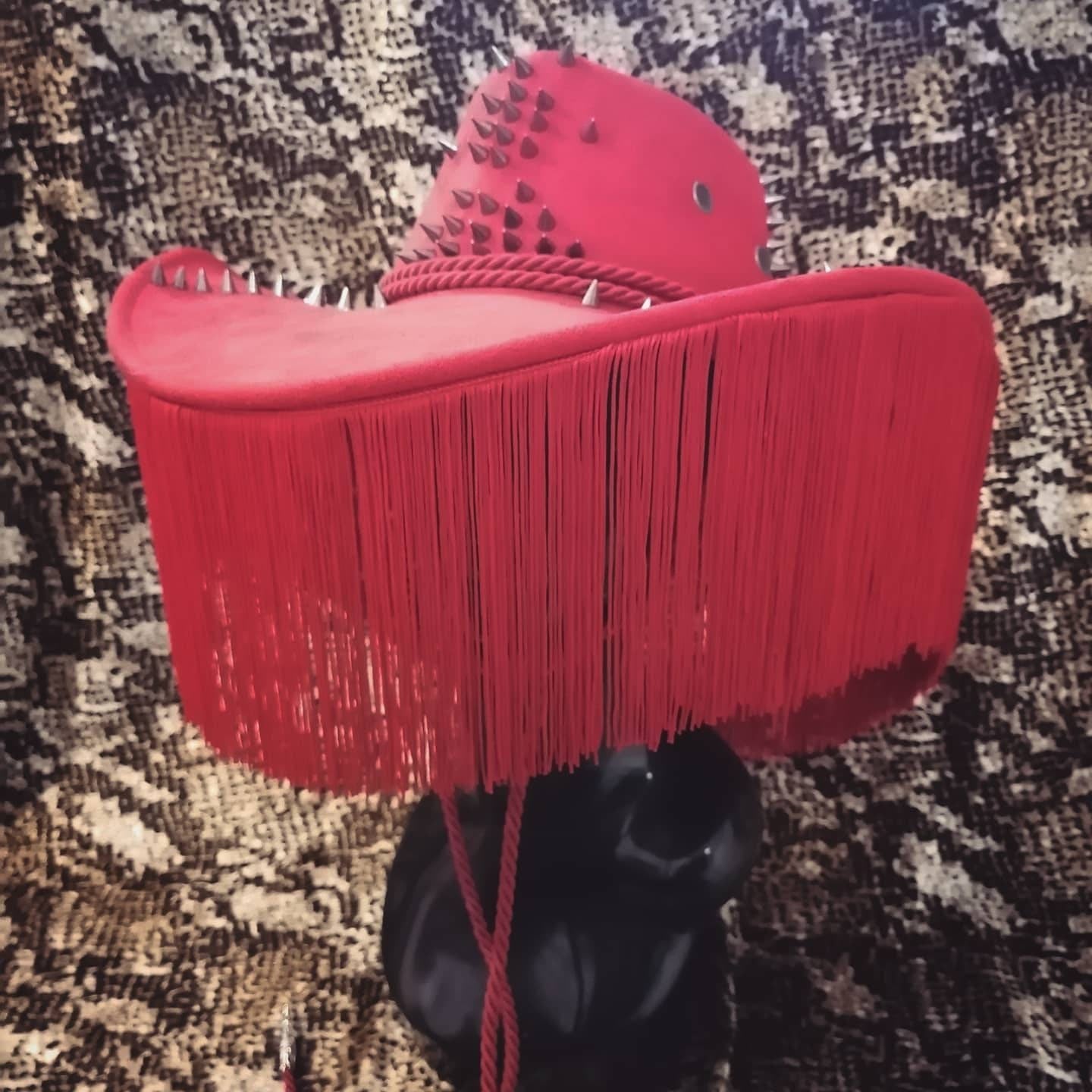 Azrael Hat • Studded and Fringed Western Burner Hat