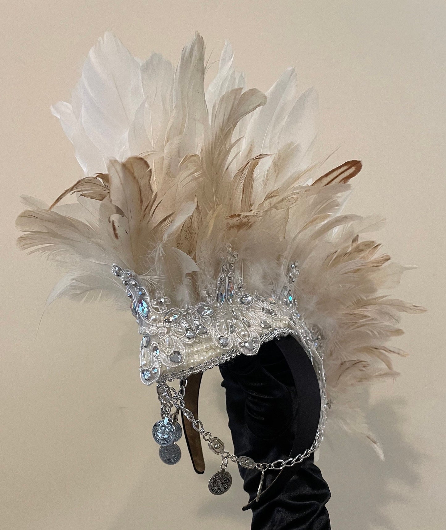 The Cabaret Deluxe Feather Mohawk Headpiece • Burner Festival Burlesque Performance Headdress