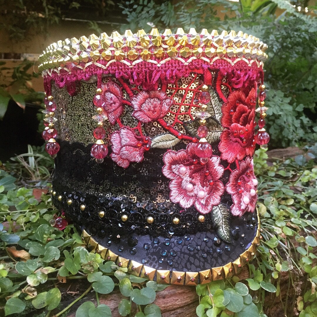 Studded Rose Marching Band Festival Hat