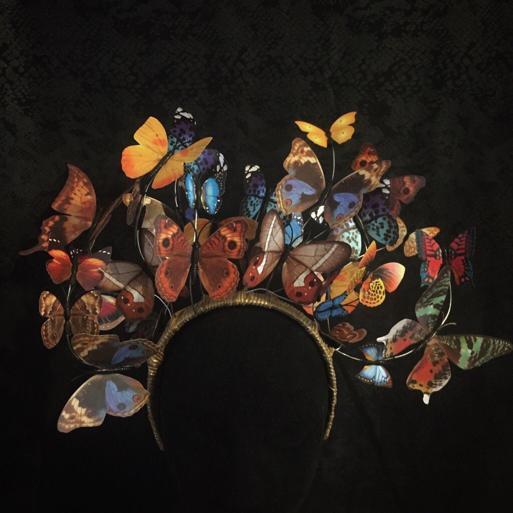 Kaleidoscope Butterfly Headpiece • Festival Halo Crown
