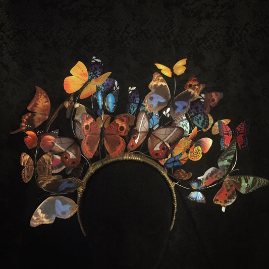 Kaleidoscope Butterfly Headpiece • Festival Halo Crown