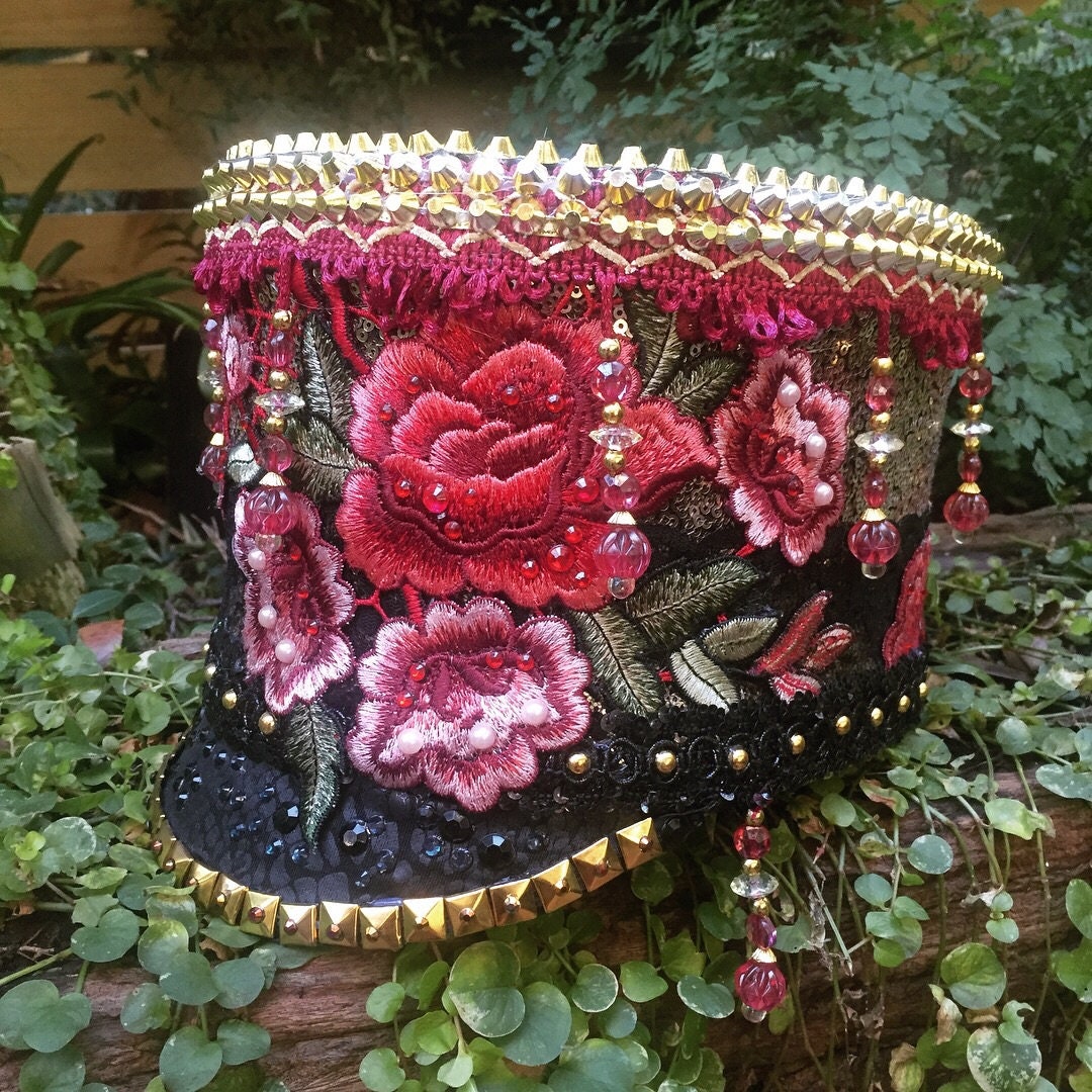 Studded Rose Marching Band Festival Hat