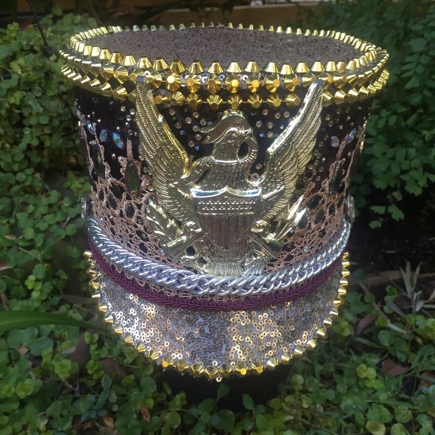 Velvet Rhinestone Marching Band Festival Hat