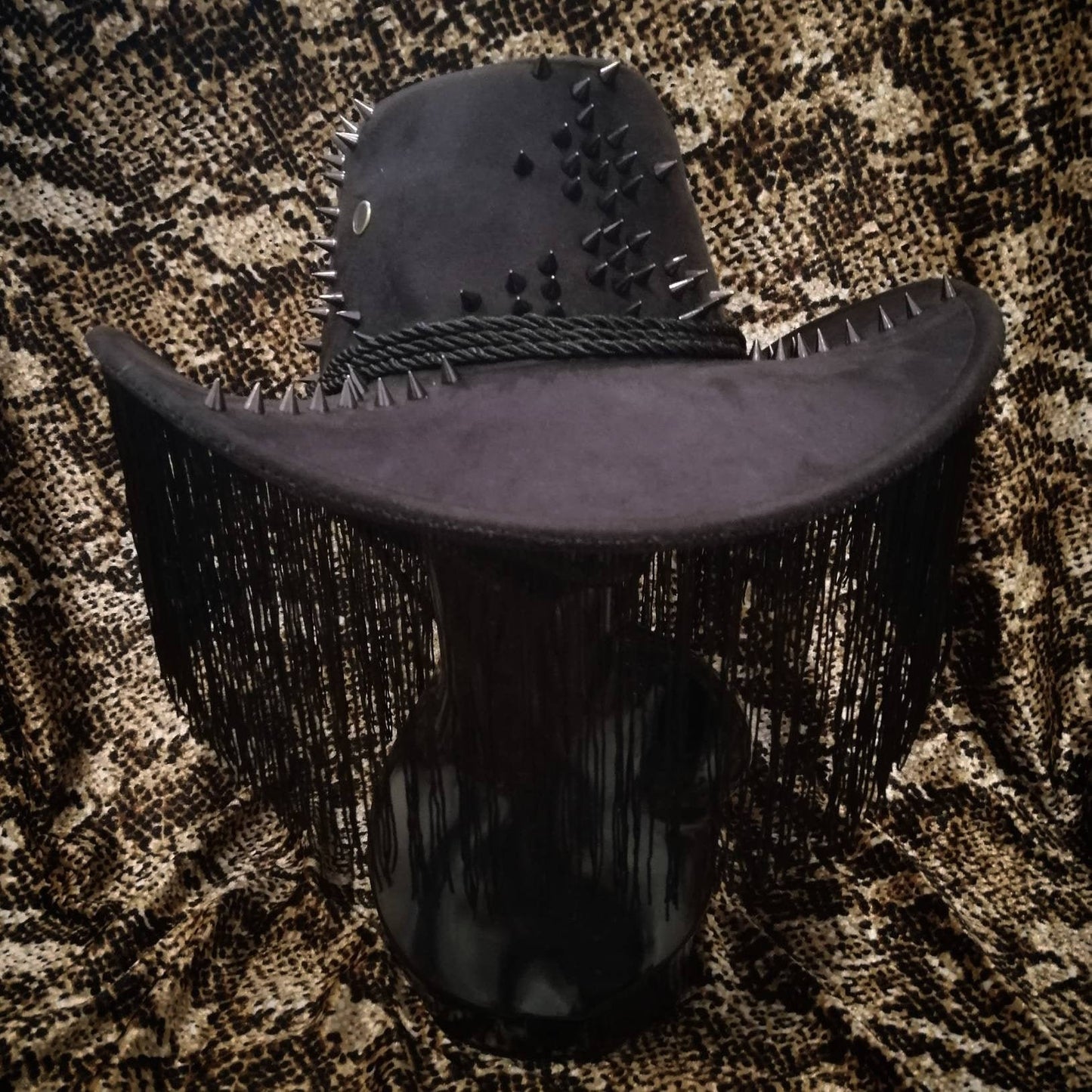 Azrael Hat • Studded and Fringed Western Burner Hat