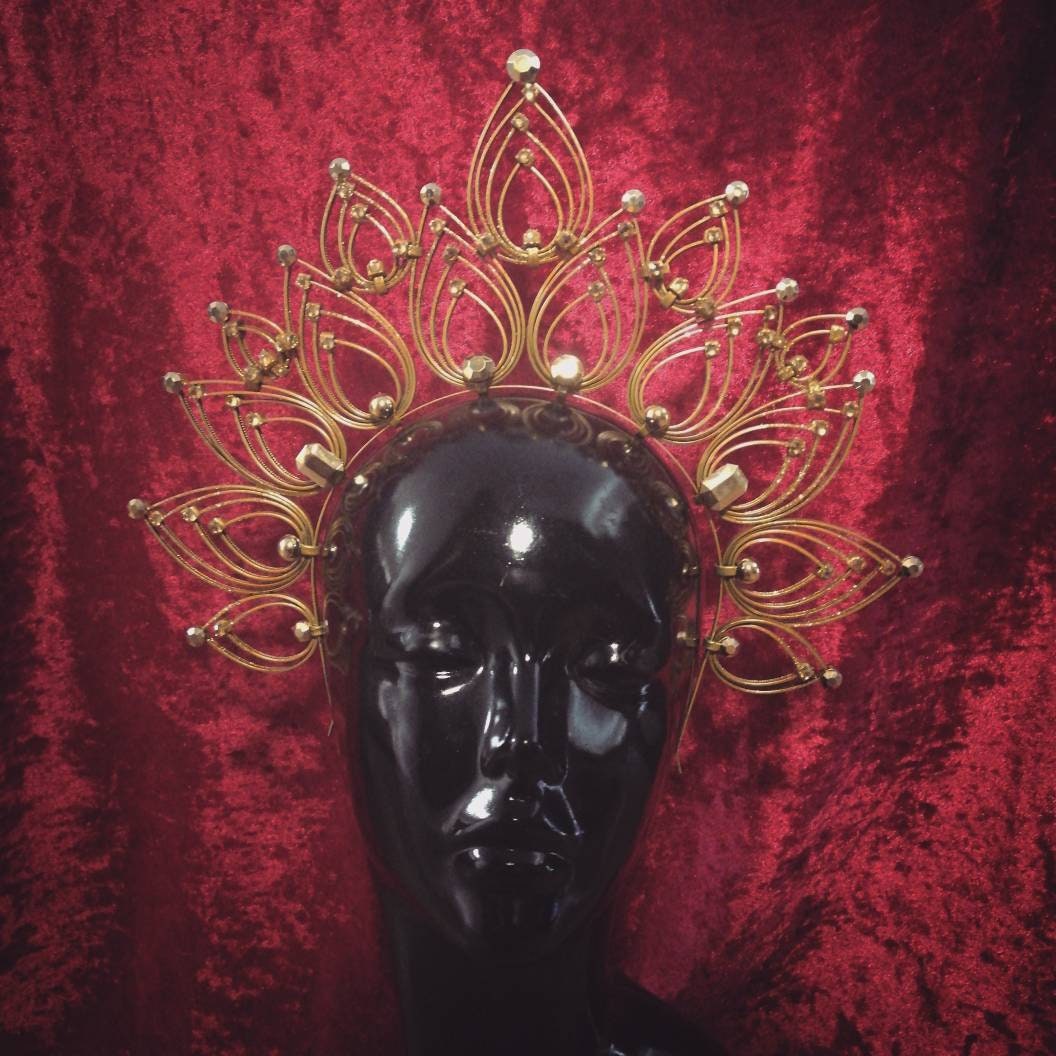 Gold Lotus Headpiece • Burlesque Festival Performance  Fascinator