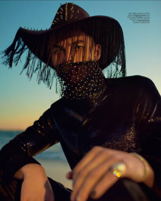 Azrael Hat • Studded and Fringed Western Burner Hat