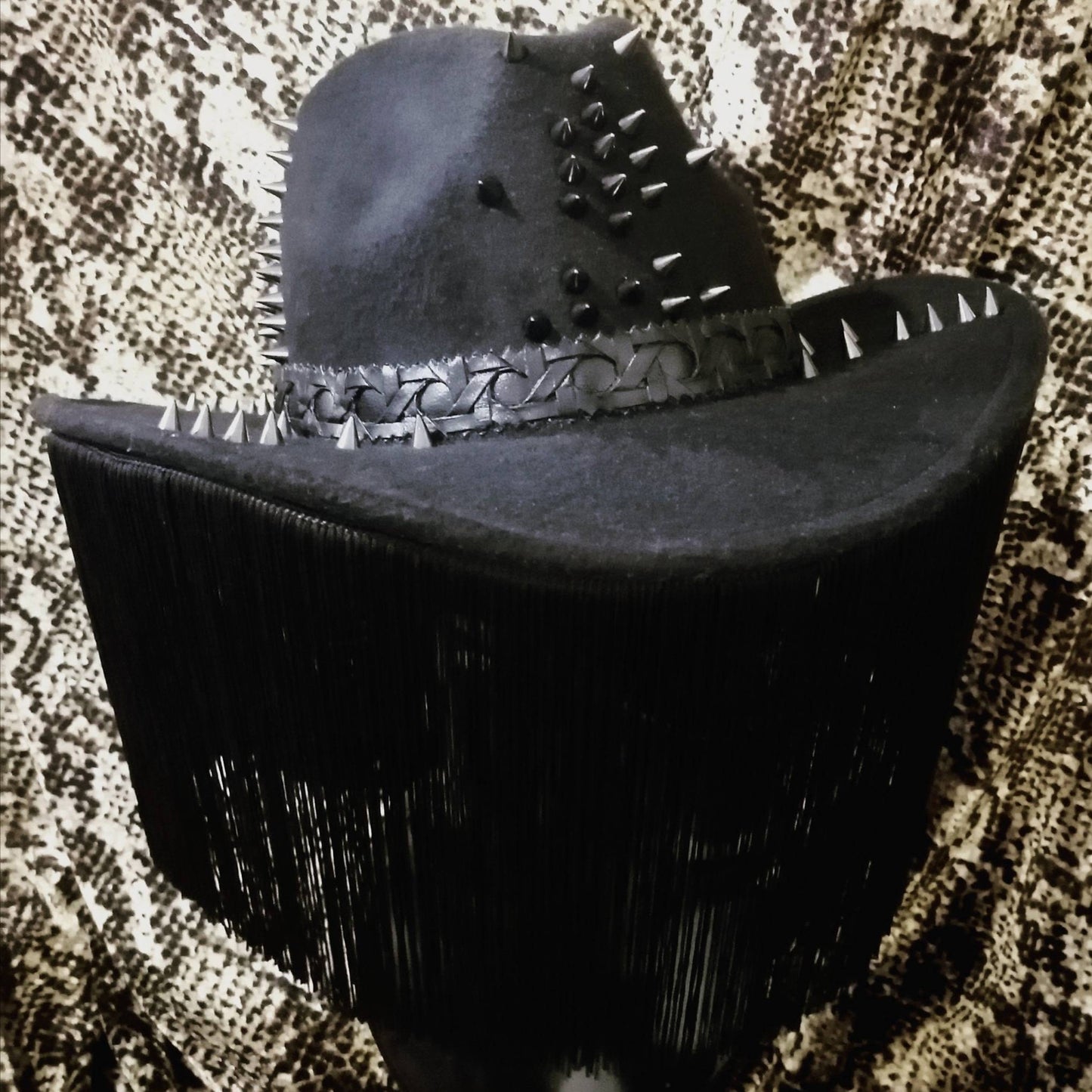 Azrael Hat • Studded and Fringed Western Burner Hat