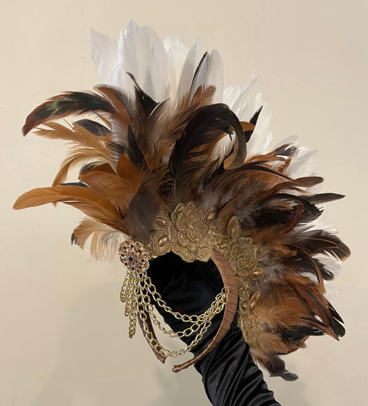 The Cabaret Deluxe Feather Mohawk Headpiece • Burner Festival  Burlesque Performance Headdress
